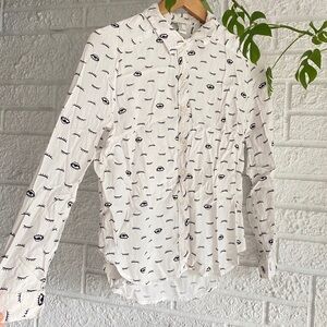 Forever 21 Eyes Button Up Shirt